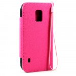Wholesale Samsung Galaxy S5 Active G870 Flip Leather Wallet Case (Hot Pink)
